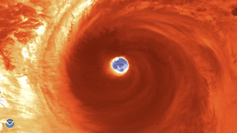 The NOAA-20 polar-orbiting satellite captured this picture of the eye of Typhoon Hagibis.