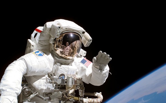 Astronaut Tanner On Space Walk