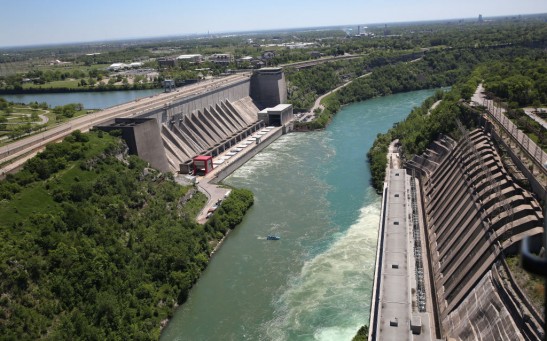 Aerials of U.S.-Canada Border Along The Niagara River