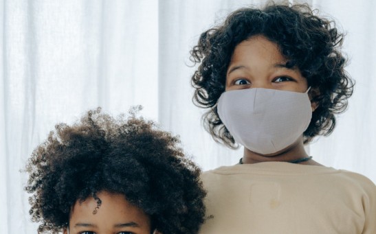 Children in medical mask