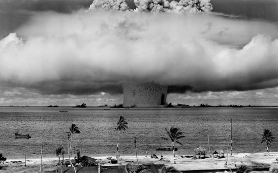 Nuclear explosion on beach