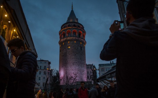 Istanbul's Famous Galata Tower Goes Dark For Earth Hour