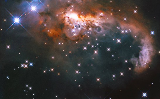 Hubble Surveys A Snowman Sculpted from Gas and Dust