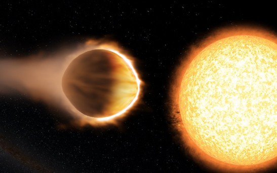 Hubble Detects Exoplanet with Glowing Water Atmosphere