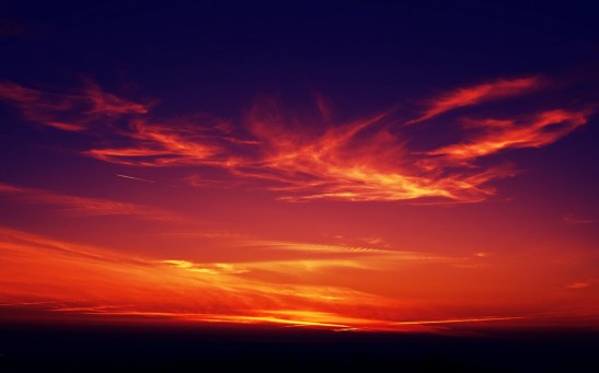 Silhouette of mountain sunset