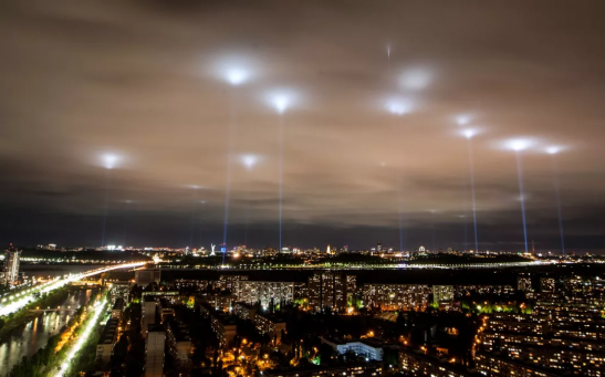 The night sky over Kyiv, Ukraine, in 2020.