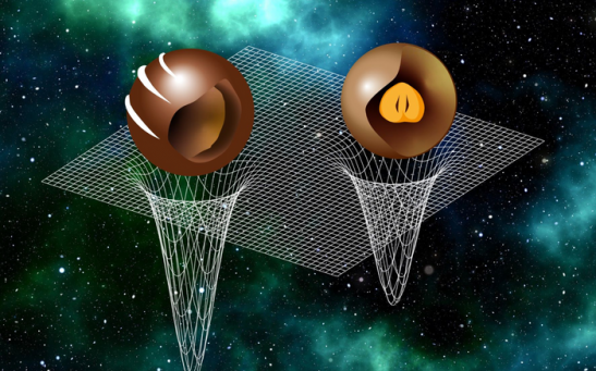 The study of the sound speed has revealed that heavy neutron stars have a stiff mantle and a soft core, while light neutron stars have a soft mantle and a stiff core—much like different chocolate pralines. 