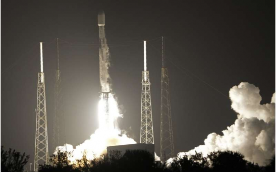 A SpaceX Falcon 9 rocket, with a payload including two lunar rovers from Japan and the United Arab Emirates, lifts off from Launch Complex 40 at the Cape Canaveral Space Force Station in Cape Canaveral, Fla., Sunday, Dec. 11, 2022. 