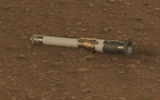 The Perseverance rover deposits its first cache of Mars material to return to Earth on Dec. 21, 2022. 