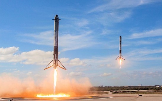 SpaceX Falcon Heavy Rocket Launches ViaSat-3 Americas Successfully From Kennedy Space Center
