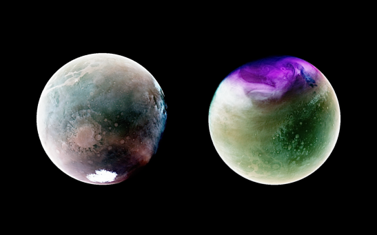 NASA's MAVEN Mission Reveals Psychedelic Colors of Mars in Stunning UV Images