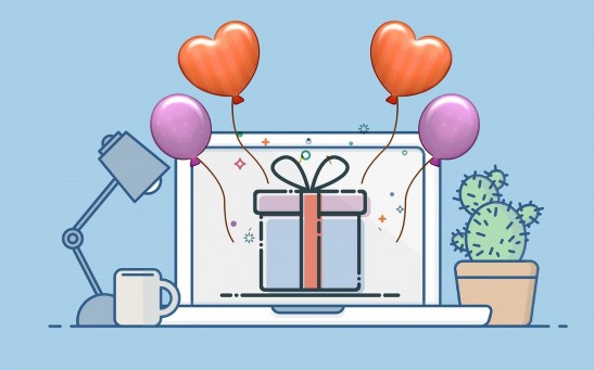 Laptop Gift Celebration royalty-free stock illustration