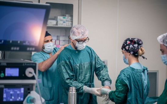 A Doctor Preparing For Surgery