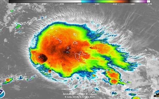 Beryl Intensifies to Category 4 Hurricane With 130 MPH Sustained Winds