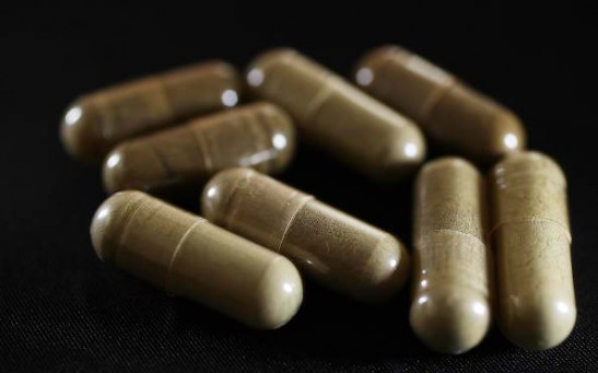 Capsules of the drug Kratom are seen on May 10, 2016 in Miami, Florida. 