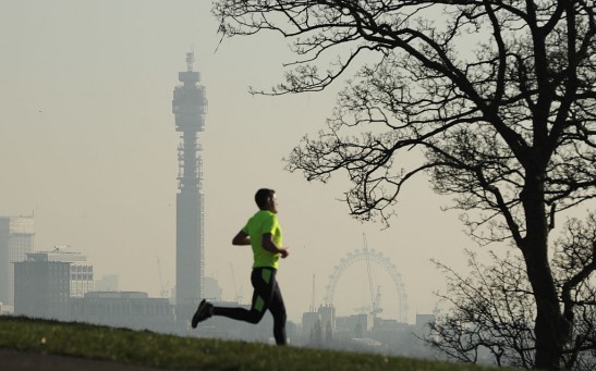 A view of the London skyline from Primrose Hill on January 24, 2017 in London, England.