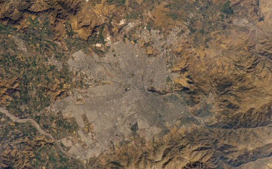 Astronaut Photo of Santiago, Chile taken from the International Space Station (ISS) during Expedition 4 on January 27, 2002.