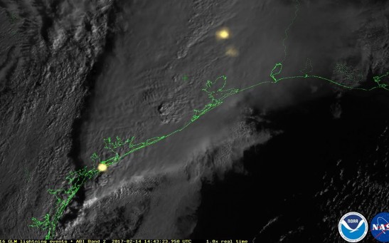 First Images from GOES-16 Lightning Mapper